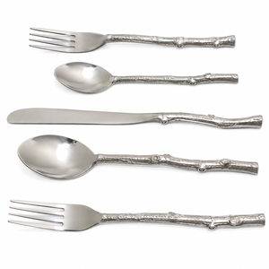 Ensemble de couverts en acier inoxydable faits à la main |   Ensemble de couverts haut de gamme avec manche décoré de motifs, comprenant fourchette, cuillère et couteau, pour la maison, l'hôtellerie, la restauration et les cadeaux - Product Image 1