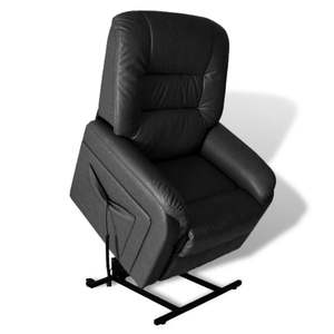 Fauteuil debout en similicuir noir Fauteuil inclinable confortable avec un design élégant - Product Image 1