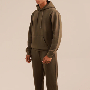 Sudadera con Capucha para Hombre, Color Verde Oliva, Poliéster/Algodón, Felpa, Corte Regular, Color Sólido, Invierno, Ecológica, Transpirable - Product Image 5