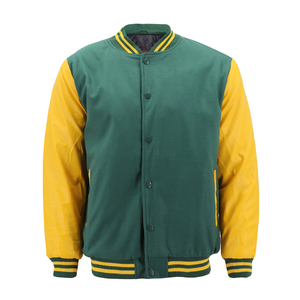 <b>Top</b> Quality Men's Letterman Varsity Jacket Two-Toned Winter Casual Sports Baseball Coat Wool Fabric Stand Collar Baseball Jacket - Product Image 1