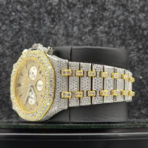 Luxury Quartz Moissanite Stainless Steel <b>Watch</b> VVS1 Brilliant Cut Diamond Fashion Business Hip-Hop <b>Iced</b> <b>Out</b> Stainless SteelBand - Product Image 3