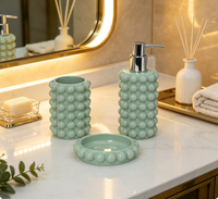 Ensemble de trois accessoires de salle de bain en résine, design personnalisé, produits de salle de bain de haute qualité, vente chaude