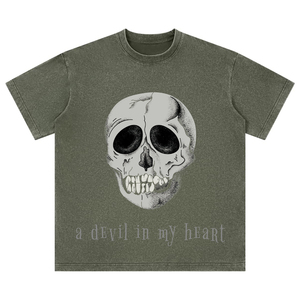 <b>Gothic</b> Skull Print Men's T-<b>Shirt</b> Short Sleeve O-Neck Regular Fit 100% Cotton Jersey Fabric - Product Image 5