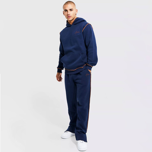 Ensemble de survêtement 2 pièces entièrement personnalisable, haute qualité, anti-rétrécissement, faible MOQ, pour homme, pour usage décontracté, prix de gros - Product Image 2