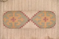 Banco Otomano de Yute Kilim Hecho a Mano, Ecológico, Estilo Turco Moderno, de Madera, para Sala de Estar, Dormitorio, Escuela