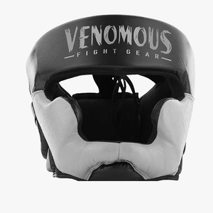 Protector de Cabeza Venomous Black, de Cuero, para Boxeo, MMA, Muay Thai, Entrenamiento - Product Image 2