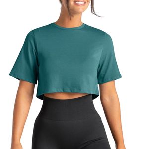 T-shirt court vert personnalisé pour femme, respirant, pour la gym, l'entraînement, le fitness, le yoga, vêtements de sport, activewear, OEM - Product Image 1