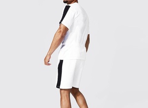 Producto de Moda, Conjunto de Camiseta y Pantalones Cortos Deportivos para Hombre, de Alta Calidad, Lisos, con Franja Lateral, para Correr al Aire Libre, Hechos a Medida - Product Image 3