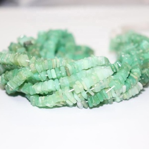 Cuentas de forma cuadrada lisa de crisoprasa de 4-5 MM, hebras lisas de crisoprasa de 16 pulgadas para fabricación de joyas, hebras de 16 pulgadas - Product Image 1