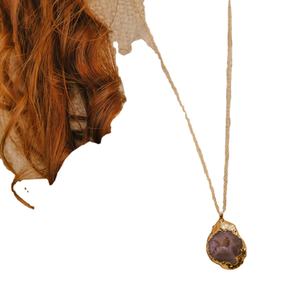 Elegant Luxury Gold Plated Natural Agate Pendant Necklace Eco-Friendly Handmade New Design Fashionable Stone for Women <b>Party</b> - Product Image 5