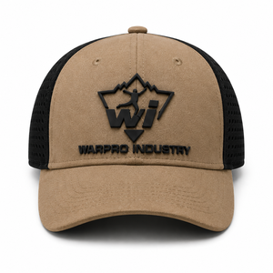 Casquette unisexe en maille kaki et noire avec visière incurvée, chapeau de sport respirant pour l'extérieur, logo personnalisé - Product Image 1