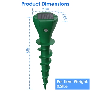 8 pezzi repellenti animali impermeabili a energia solare repellenti per talpe arvicole-paletto di vibrazione all'aperto per il controllo dei parassiti da cortile - Product Image 2