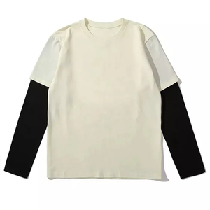 เสื้อยืดแขนยาวผู้ชาย ผ้าฝ้ายนุ่ม ระบายอากาศได้ดี ดีไซน์แบบเลเยอร์ แฟชั่นลำลอง เหมาะสำหรับผู้ชาย - Product Image 6