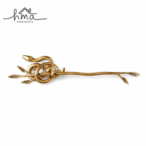 Brass Toilet <b>Paper</b> <b>Holder</b> Gold Finish Snake and Branch Design Twisted Bar with Leaf Details Wall Mounted Bathroom Tissue <b>Roll</b> Ho - Product Image 1