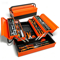 Kit d'outils de réparation mécanique complet de 85 pièces, boîte de rangement pliable à 3 niveaux, clé à cliquet, jeu de douilles