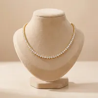 Collier tennis en or avec diamants brillants certifiés IGI RAMDUT IMPEX RD-DTC11, options de longueur 15-20 pouces, unisexe, diamants de laboratoire