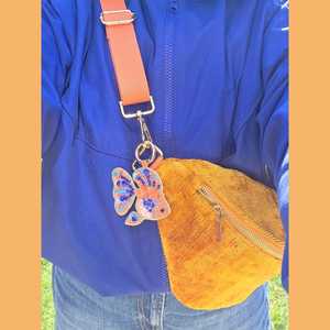 Hand Embroidered Eco-Friendly <b>Customized</b> Shape Carabiner <b>Keychain</b> with Colorful Resin Inlay Design for Bag Charm - Product Image 2