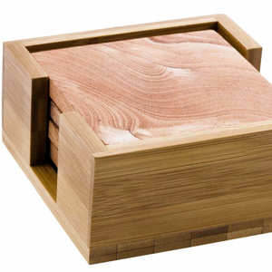 Sous-verre carré en bois artisanal personnalisé, style classique, écologique, pour la table, prix d'usine, logo Inde - Product Image 1