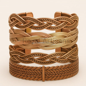 Bracelet magnétique anti-arthrite en cuivre pur fait main de haute qualité et bracelet de guérison unisexe - Product Image 4