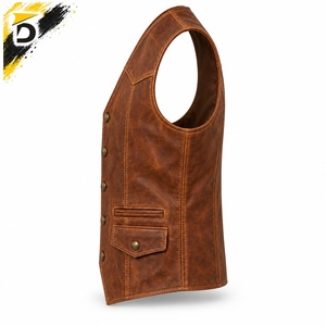 Men Leather <b>Vest</b> High Quality Leather Classic Styling Comfortable Fit Suitable For Casual Outfits <b>Travel</b> And Outdoor Use - Product Image 2