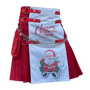 Kilt Escocés Navideño para Hombre al por Mayor, Kilt Utilitario de Algodón de la Tierra Alta con Diseño Moderno y Personalizado 2026 - Product Image 2