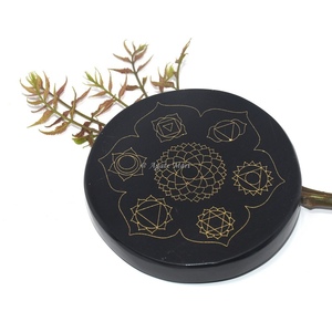 New Feng Shui Style Home Decoration <b>Black</b> Agate <b>Coaster</b> 'Love' Engraved New Symbol Carved Gemstone Semi-Precious Stone Craft - Product Image 6