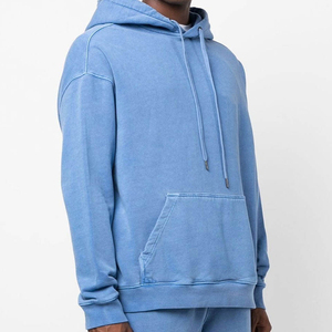 Sweat-shirts à capuche oversize épais délavés à l'acide avec logo personnalisé, style vintage délavé aux minéraux, streetwear pour hommes, pulls en molleton vierges 2024 - Product Image 3