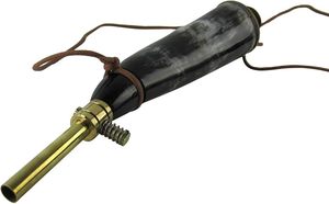 Poudre de corne de buffle véritable de qualité supérieure avec sangle en cuir réglable pour la chasse, le camping et les aventures en plein air - Product Image 6