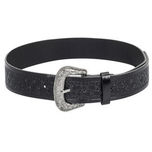 Llamativo diseño tallado a mano hecho a medida de grano superior de moda para hombres cinturón de herramientas de cuero occidental con hebilla floral antigua - Product Image 2