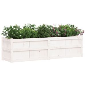 Jardinera de Madera de Pino Sólido Blanca de 70.9x19.7x19.7 Pulgadas, Macetas y Jardineras - Product Image 4