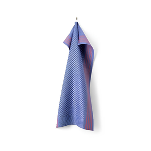 Serviettes de cuisine rayées bleues, tissées, rectangulaires, douces et lavables, fabriquées en coton 100% certifié GOTS, design de qualité pour un usage domestique - Product Image 2