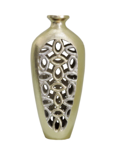 Jarrón Decorativo de Aluminio Hecho a Mano, Moderno, con Diseño de Flor Recortada en Dorado, Elegante Centro de Mesa para Decoración del Hogar, Sala de Estar, Comedor, Oficina - Product Image 3