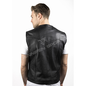 Gilet en cuir pour moto unisexe, design personnalisé, coupe-vent, respirant, options de tailles plus grandes pour l'été et l'hiver, service OEM/ODM - Product Image 2
