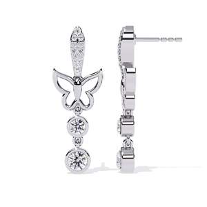JEWELLERY PLANET Pendientes de Diamantes Cultivados en Laboratorio en Oro Amarillo para Mujer, Corte Brillante, Clásicos para Boda, Chapados en Oro de 14k-22k - Product Image 2