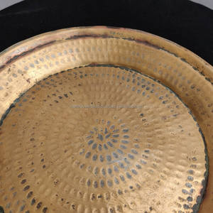 จานทองเหลืองโบราณหายาก ขนาดเล็ก / จานอเนกประสงค์ตีขึ้นรูปด้วยมือ  เครื่องทองเหลือง จานสำหรับใช้ในครัว ของสะสม โบราณหายาก - Product Image 2