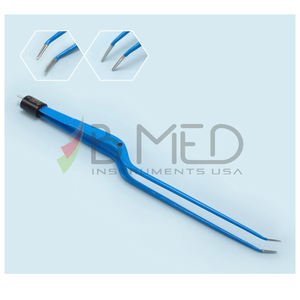 Pinzas bipolares de bayoneta anguladas y aisladas de acero quirúrgico, 8 34, para coagulación - Product Image 1