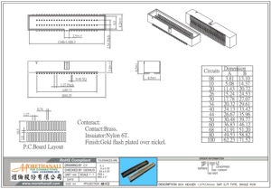 Connecteur de boîtier SMT HB-V-xxx à 180 degrés pour carte PCB, mâle plaqué or 1,27x2,54 mm - Product Image 2