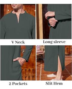 OEM Thobes Kimono 2026, design de mode décontracté, en tissu doux, plus épais, très extensible, style arabe marocain, respirant - Product Image 5