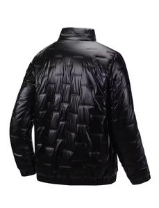 Veste matelassée noire à capuche et col montant pour homme, enduite de PU, imperméable, avec fermeture éclair, décontractée, pour l'hiver, en polyester épais - Product Image 2