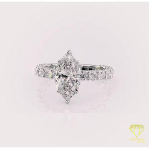 Marquise Cut Lab Grown <b>Diamond</b> Engagement <b>Ring</b> in 14K Yellow Gold Pave Wedding <b>Ring</b> Elegant Solitaire Promise <b>Ring</b> for Women - Product Image 5