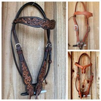 Harnais de dressage et de course en cuir occidental durable pour l'équitation, rembourré, avec logo personnalisé