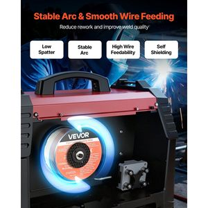 Filo per saldatura MIG a nucleo flessibile E71T-11 da 0,035 pollici, 1 libbra, senza gas, in acciaio dolce, a bassa schizziatura, per saldatura ad arco in tutte le posizioni - Product Image 3