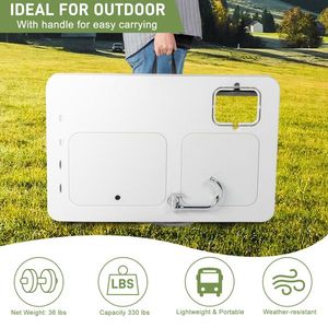 Tavolo Pieghevole Rettangolare per la Maneggevolezza del Pesce in HDPE 101*65.5*92cm con Filo Spinato, Colore Bianco - Product Image 5