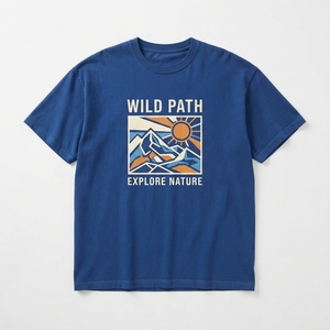 เสื้อยืดคอตตอนหนาน้ำหนักมากพิมพ์ลายกราฟิกธรรมชาติจาก Custom Adventure Supply Co ทรงโอเวอร์ไซส์ แขนสั้น - Product Image 4