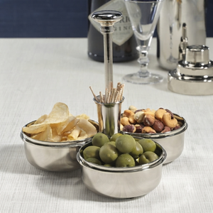 Ensemble de bols de service en métal doré à quatre sections avec poignée centrale, ustensiles de cuisine, artisanat, décoration de table, centre de table décoratif, cadeau - Product Image 6