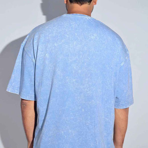Wholesale <b>Burgundy</b> Acid Wash Oversized T <b>Shirt</b> <b>Men</b> Heavyweight 100% Cotton Vintage Washed Streetwear Tee Custom Logo - Product Image 5