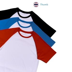 Tự hào được thực hiện tại Thái Lan <span class=keywords><strong>Raglan</strong></span> bóng chày áo sơ mi đồng bằng polyester Áo thun cho thăng hoa in ấn bán buôn cao cấp khoảng trống Áo sơ mi - Product Image 5