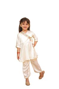 Angrakha niñas niños étnico seda Kurti Salwar Kameez indio Punjabi paquistaní bordado boda fiesta festiva desgaste para niños - Product Image 5