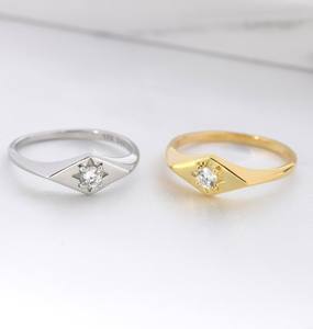 แหวนตราว่าวในเงินสเตอร์ลิงหรือทองแหวนดาวแหวนรูปสี่เหลี่ยมขนมเปียกปูน - Product Image 4