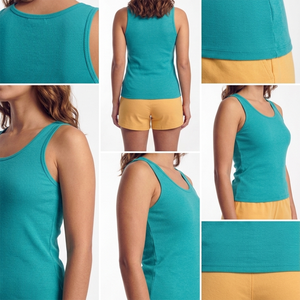 Durable Stitching Women's <b>Set</b> UV Protection Comfortable Fit Stretchy Fabric Tank Top And Shorts <b>Set</b> For Women's - Product Image 3